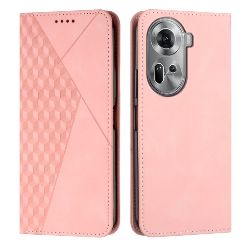 

For OPPO Reno11 5G Global Diamond Splicing Skin Feel Magnetic Leather Phone Case(Rose Gold)