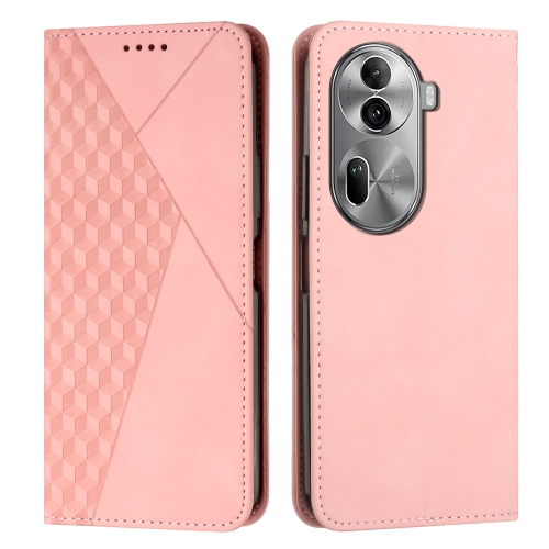 

For OPPO Reno11 Pro Global Diamond Splicing Skin Feel Magnetic Leather Phone Case(Rose Gold)