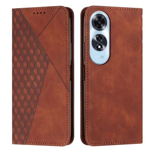 For OPPO A60 4G Diamond Splicing Skin Feel Magnetic Leather Phone Case(Brown)