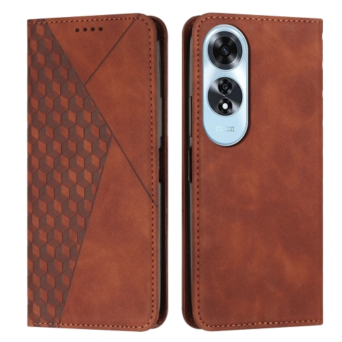 

For OPPO A60 4G Diamond Splicing Skin Feel Magnetic Leather Phone Case(Brown)