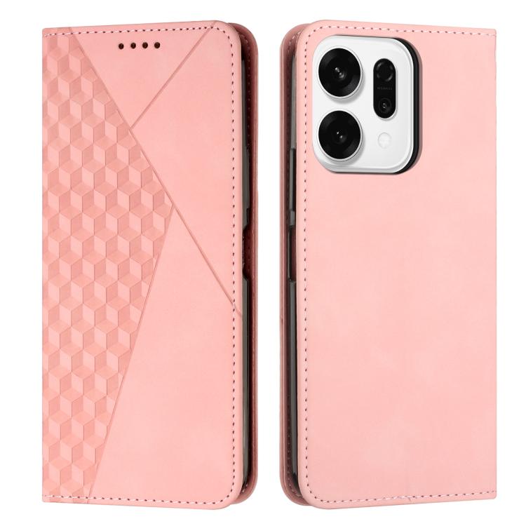 

For OPPO Reno14 Global / Reno14 F 5G Diamond Splicing Skin Feel Magnetic Leather Phone Case(Rose Gold)