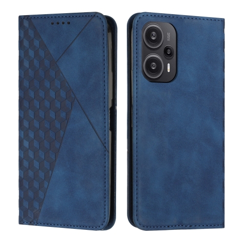 

For Xiaomi Redmi Note 12 Turbo/Poco F5 Diamond Splicing Skin Feel Magnetic Leather Phone Case(Blue)