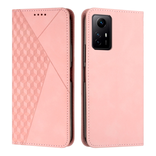 

For Xiaomi Redmi Note 12S 4G Global Diamond Splicing Skin Feel Magnetic Leather Phone Case(Rose Gold)