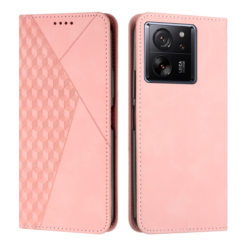 

For Xiaomi 13T / Xiaomi 13T Pro Diamond Splicing Skin Feel Magnetic Leather Phone Case(Rose Gold)