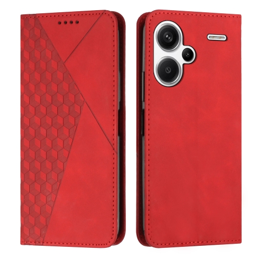 

For Xiaomi Redmi Note 13 pro+ Diamond Splicing Skin Feel Magnetic Leather Phone Case(Red)