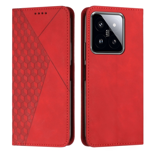 

For Xiaomi 14 pro Diamond Splicing Skin Feel Magnetic Leather Phone Case(Red)