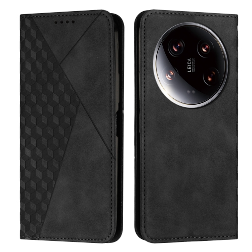 

For Xiaomi 14 Ultra Diamond Splicing Skin Feel Magnetic Leather Phone Case(Black)