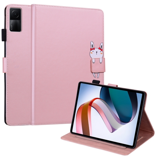 

For Xiaomi Redmi Pad 2022 Cartoon Buckle Leather Tablet Case(Rose Gold)