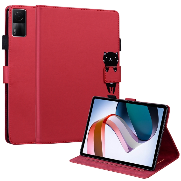 

For Xiaomi Redmi Pad 2022 Cartoon Buckle Leather Tablet Case(Red)