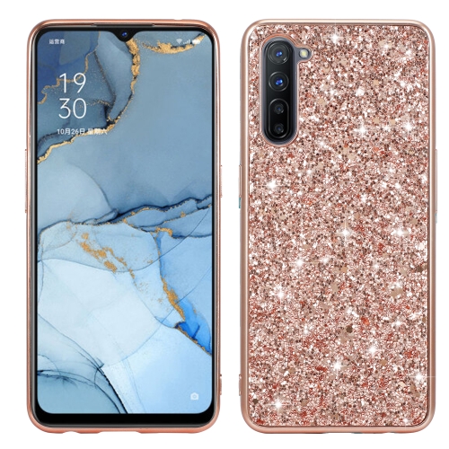 For OPPO Reno3 Glitter Powder Shockproof TPU Protective Case(Rose Gold)