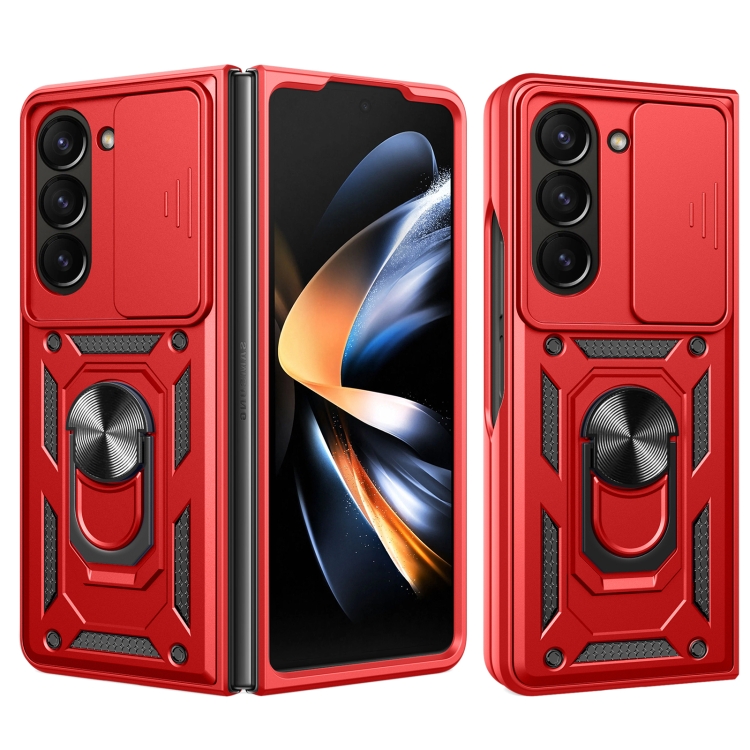 

For Samsung Galaxy Z Fold6 Sliding Camera Cover Design TPU+PC Phone Case(Red)