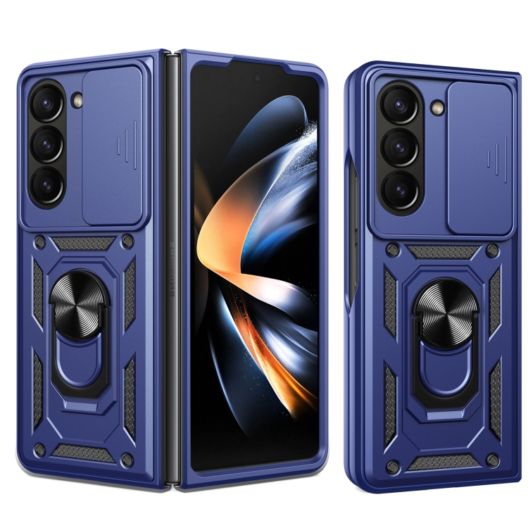 

For Samsung Galaxy Z Fold6 Sliding Camera Cover Design TPU+PC Phone Case(Blue)