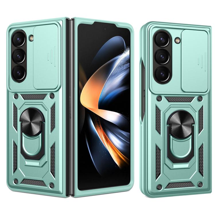 For Samsung Galaxy Z Fold7 Sliding Camera Cover Design TPU+PC Phone Case(Green)