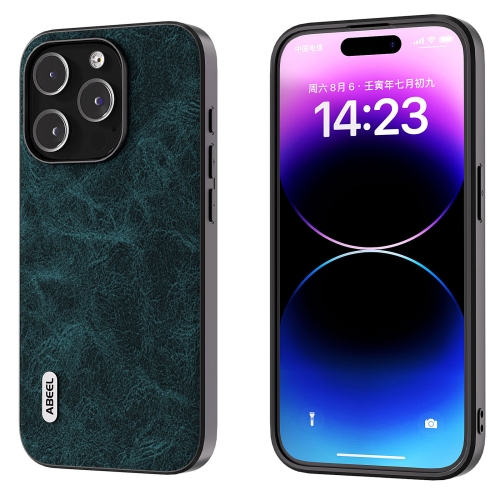 

For iPhone 15 Pro ABEEL Dream Litchi Texture PU Phone Case(Blue)