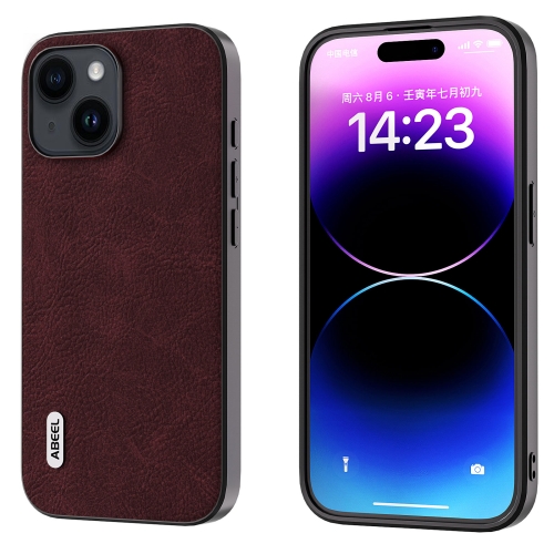 

For iPhone 15 ABEEL Dream Litchi Texture PU Phone Case(Purple)