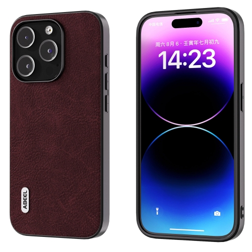 

For iPhone 14 Pro Max ABEEL Dream Litchi Texture PU Phone Case(Purple)