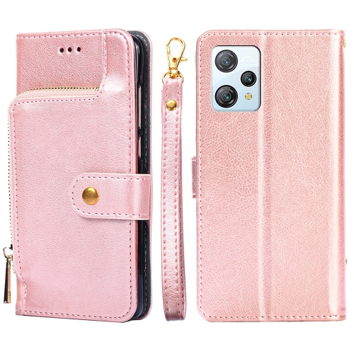 

For Blackview A53 / A53 Pro Zipper Bag Leather Phone Case(Rose Gold)