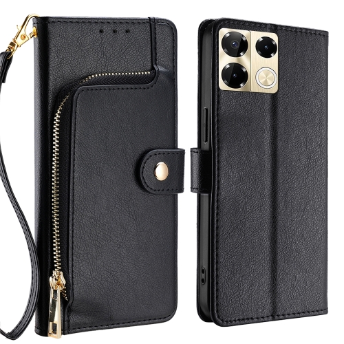 

For Infinix Note 40 Pro 5G Zipper Bag Leather Phone Case(Black)