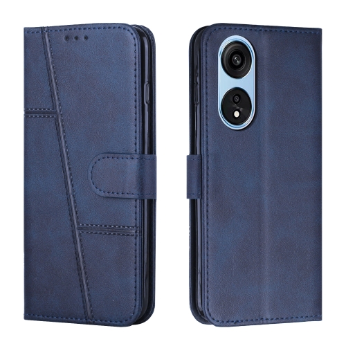 

For OPPO A1 5G/A98/F23 5G Stitching Calf Texture Buckle Leather Phone Case(Blue)
