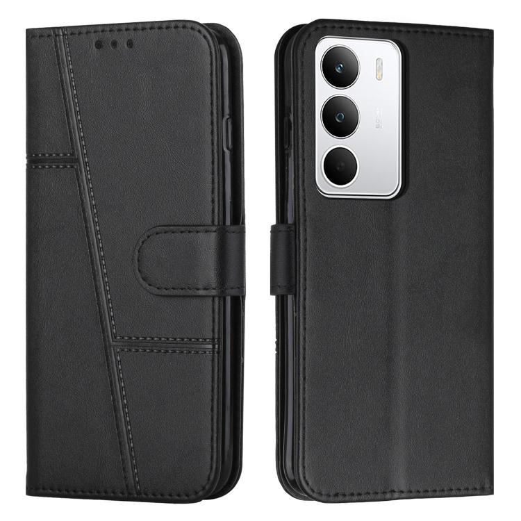 

For Realme C71 4G Stitching Calf Texture Buckle Leather Phone Case(Black)