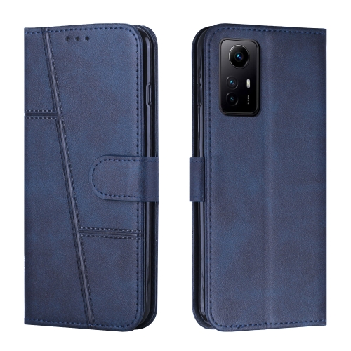 

For Xiaomi Redmi Note 12S 4G Global Stitching Calf Texture Buckle Leather Phone Case(Blue)