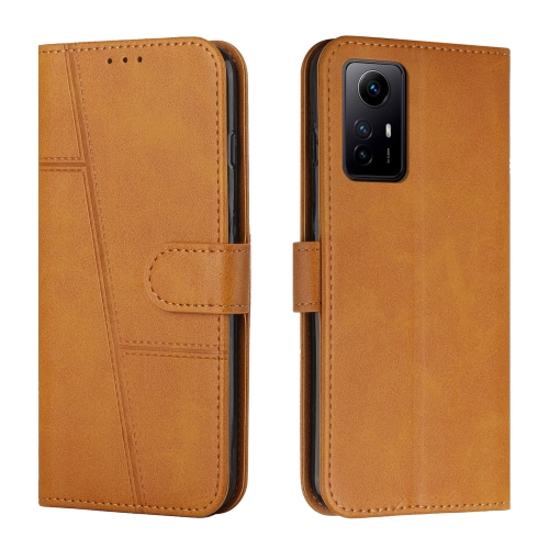 

For Xiaomi Redmi Note 12S 4G Global Stitching Calf Texture Buckle Leather Phone Case(Yellow)