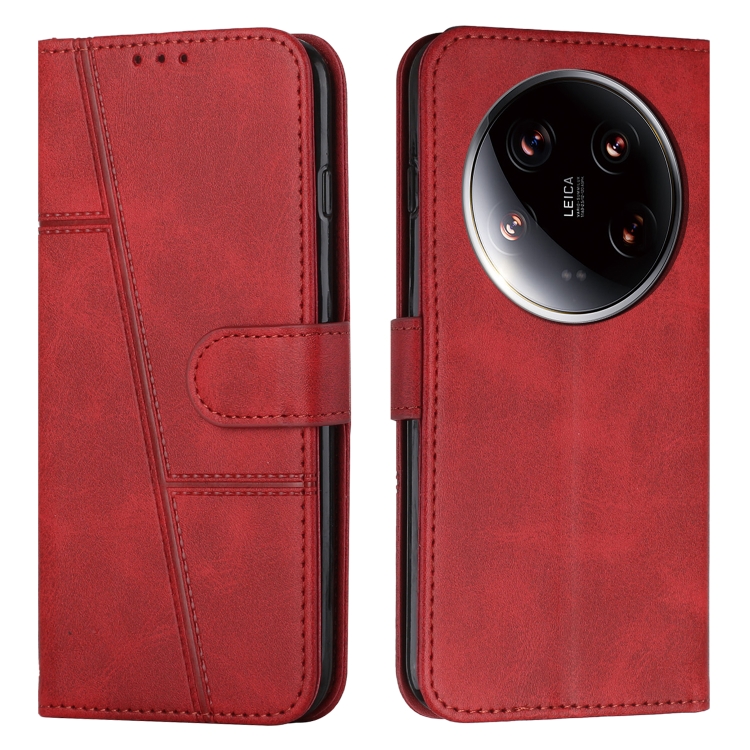 

For Xiaomi 14 Ultra Stitching Calf Texture Buckle Leather Phone Case(Red)