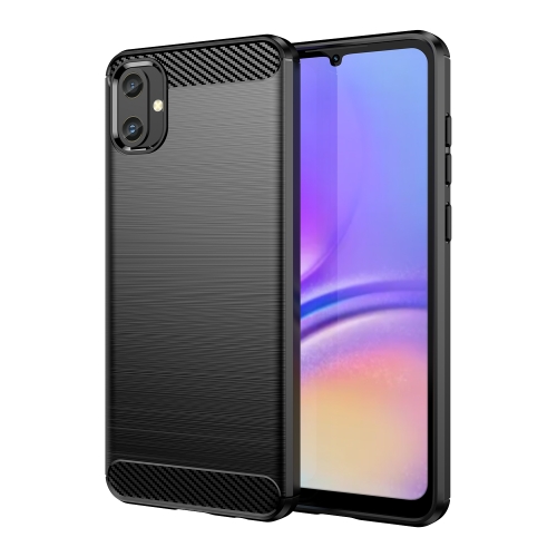 Custodia per telefono TPU in fibra di carbonio con texture spazzolata per Motorola  Moto G84 (nera)