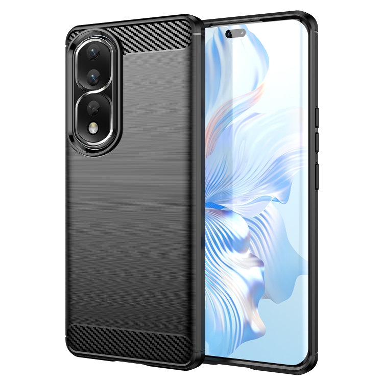 

For Honor 90 Pro Brushed Texture Carbon Fiber TPU Phone Case(Black)