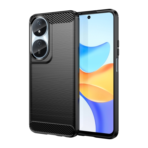 

For Honor Play 50 Plus Brushed Texture Carbon Fiber TPU Phone Case(Black)