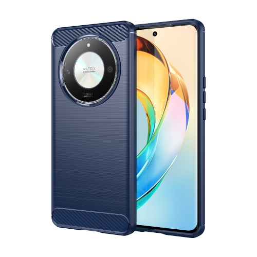 

For Honor X50 Brushed Texture Carbon Fiber TPU Phone Case(Blue)