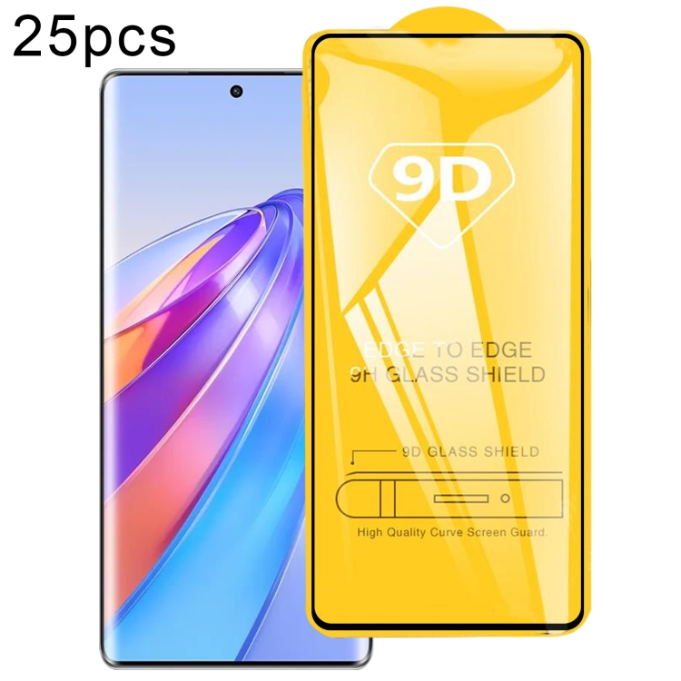 

For Honor X50 25pcs 9D Full Glue Screen Tempered Glass Film