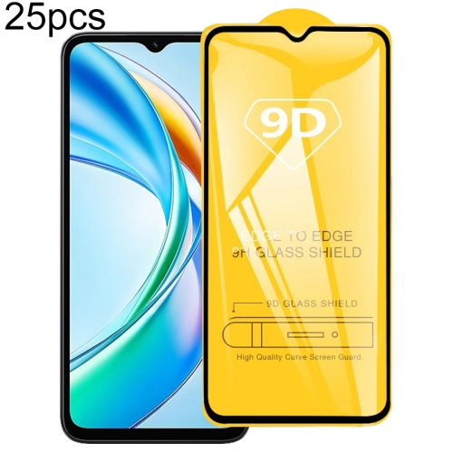 

For Honor X5b / X5b Plus 25pcs 9D Full Glue Screen Tempered Glass Film