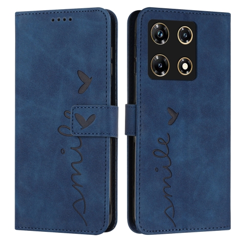 

For Infinix Note 30 Pro Skin Feel Heart Pattern Leather Phone Case(Blue)