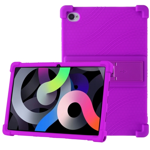 

For Blackview Tab 15 Pro 10.5 2023 Shockproof Silicone Tablet Case with Holder(Purple)