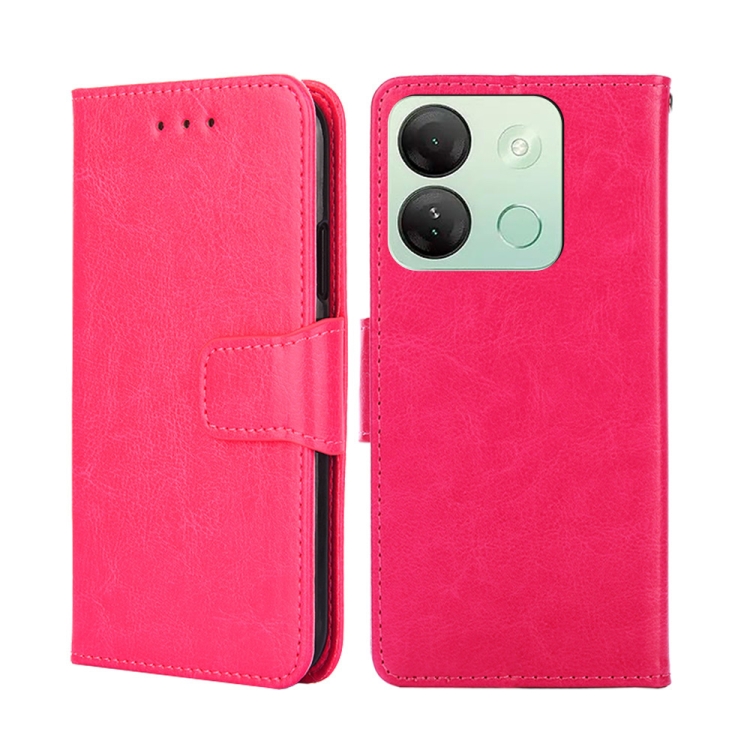 

For Infinix Smart 7 HD Crystal Texture Leather Phone Case(Rose Red)