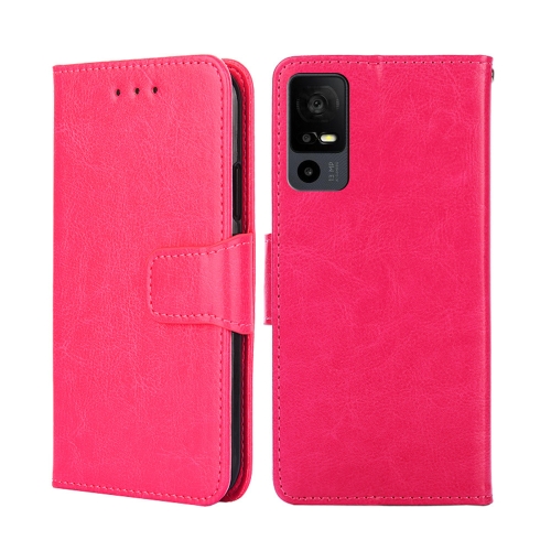 

For TCL 40 XE 5G / 40X 5G T601D Crystal Texture Leather Phone Case(Rose Red)