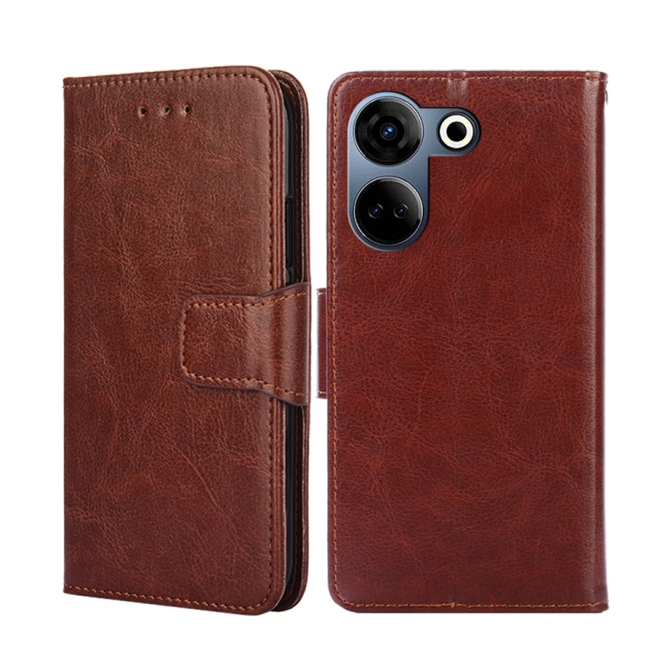 

For Tecno Camon 20 Pro 4G Crystal Texture Leather Phone Case(Brown)