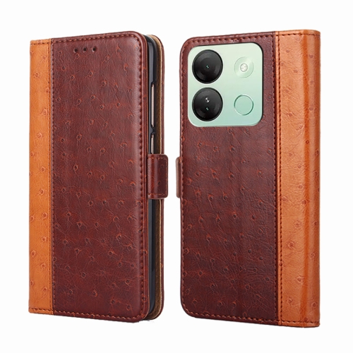 

For Infinix Smart 7 HD Ostrich Texture Horizontal Flip Leather Phone Case(Brown)