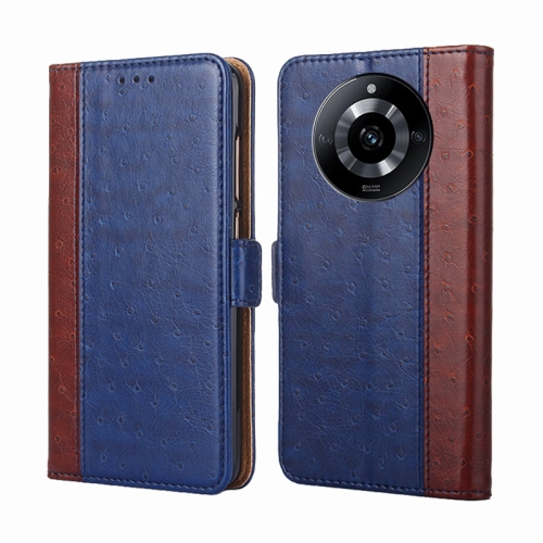 

For Realme 11 5G Ostrich Texture Horizontal Flip Leather Phone Case(Blue)