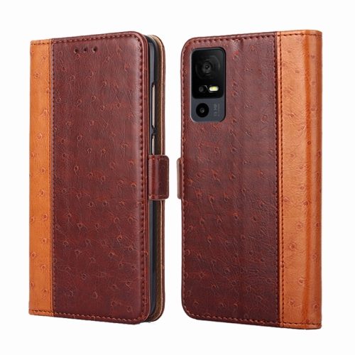 

For TCL 40 XE 5G / 40X 5G T601D Ostrich Texture Horizontal Flip Leather Phone Case(Brown)