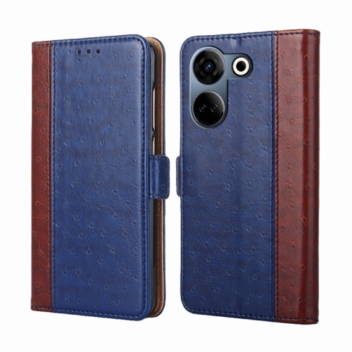 

For Tecno Camon 20 Pro 4G Ostrich Texture Horizontal Flip Leather Phone Case(Blue)