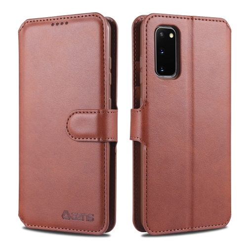 For Samsung Galaxy S20 AZNS Calf Texture Horizontal Flip Leather Case, with Holder & Card Slots & Wallet & Photo Frame(Brown)