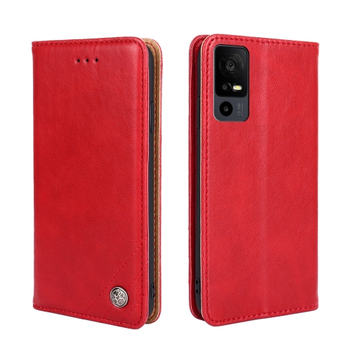 

For TCL 40 XE 5G / 40X 5G T601D Non-Magnetic Retro Texture Leather Phone Case(Red)