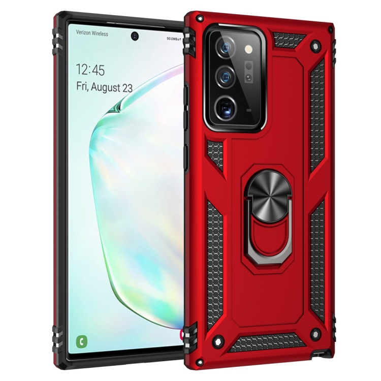 

For Samsung Galaxy Note 20+ 5G Shockproof TPU + PC Protective Case with 360 Degree Rotating Holder(Red)
