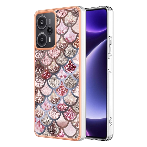 

For Xiaomi Poco F5 5G/Redmi Note 12 Turbo Electroplating IMD TPU Phone Case(Pink Scales)