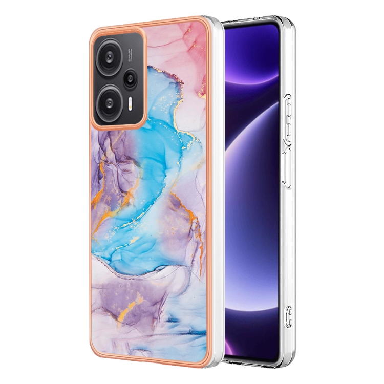 

For Xiaomi Poco F5 5G/Redmi Note 12 Turbo Electroplating IMD TPU Phone Case(Blue Marble)