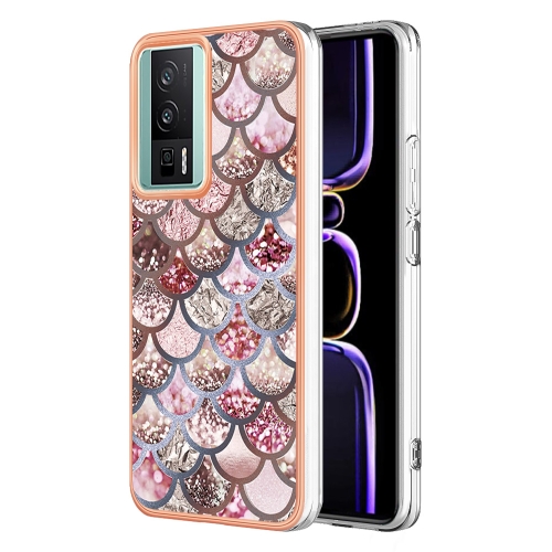 

For Xiaomi Poco F5 Pro 5G/Redmi K60 Electroplating IMD TPU Phone Case(Pink Scales)