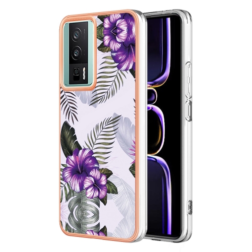 

For Xiaomi Poco F5 Pro 5G/Redmi K60 Electroplating IMD TPU Phone Case(Purple Flower)