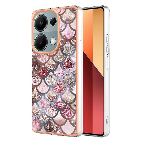 

For Xiaomi Poco M6 Pro 4G Electroplating IMD TPU Phone Case(Pink Scales)